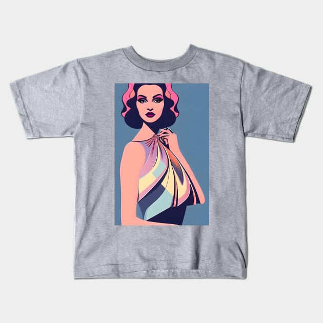 Colorful woman illustration Kids T-Shirt by Urbanic